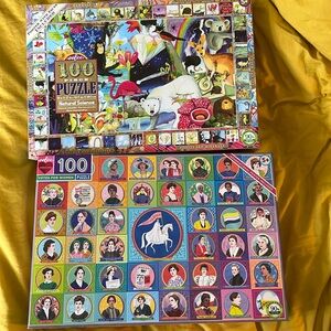 LOT of 2 100 piece EEBOO puzzles!